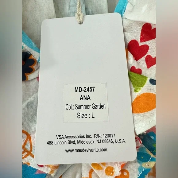 NWT SZ L Maude Vivante Colorful Floral Ana Dress summer garden - Picture 2 of 12